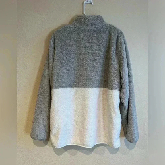 Boxercraft Fuzzy Fleece Pullover hoodie white gray L - Picture 3 of 4